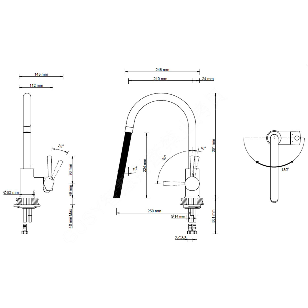 Lenz  Küchenarmatur MANA schwarz Bild 9