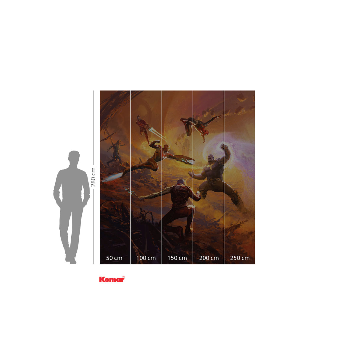 Komar  Vlies Fototapete Avengers Epic Battle Titan 250x280 cm Bild 3