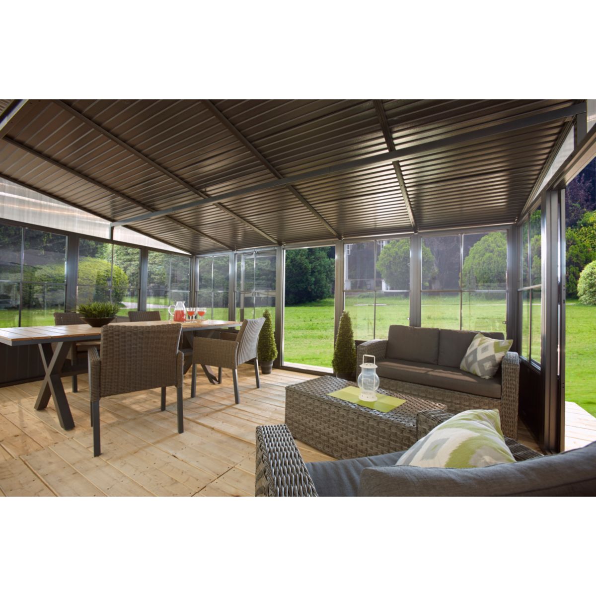 Sojag Terrassenüberdachung Kaltwintergarten Mural 1013 308,96x404x244,5 cm