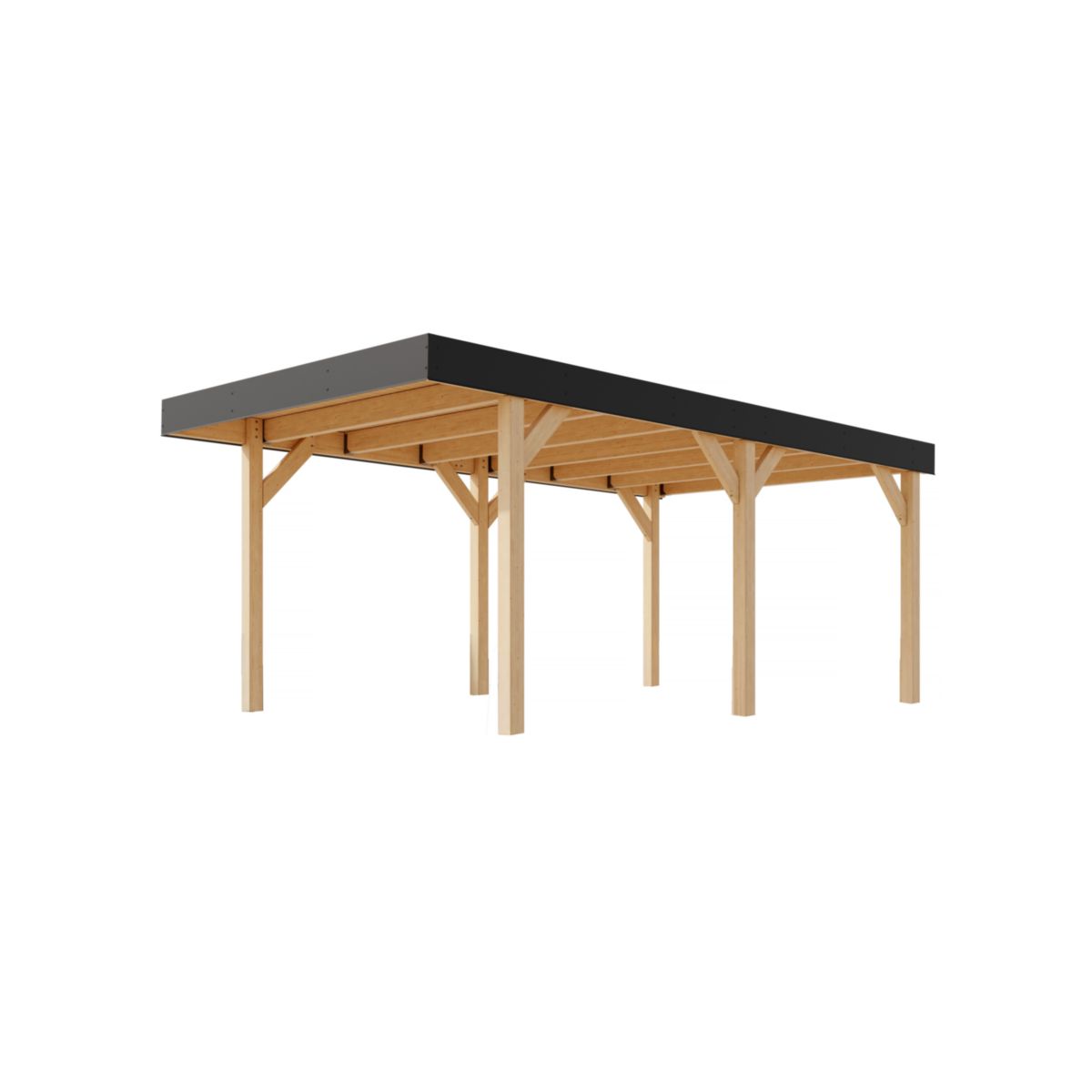 Karibu Einzelcarport Leimholz 1 naturbelassen