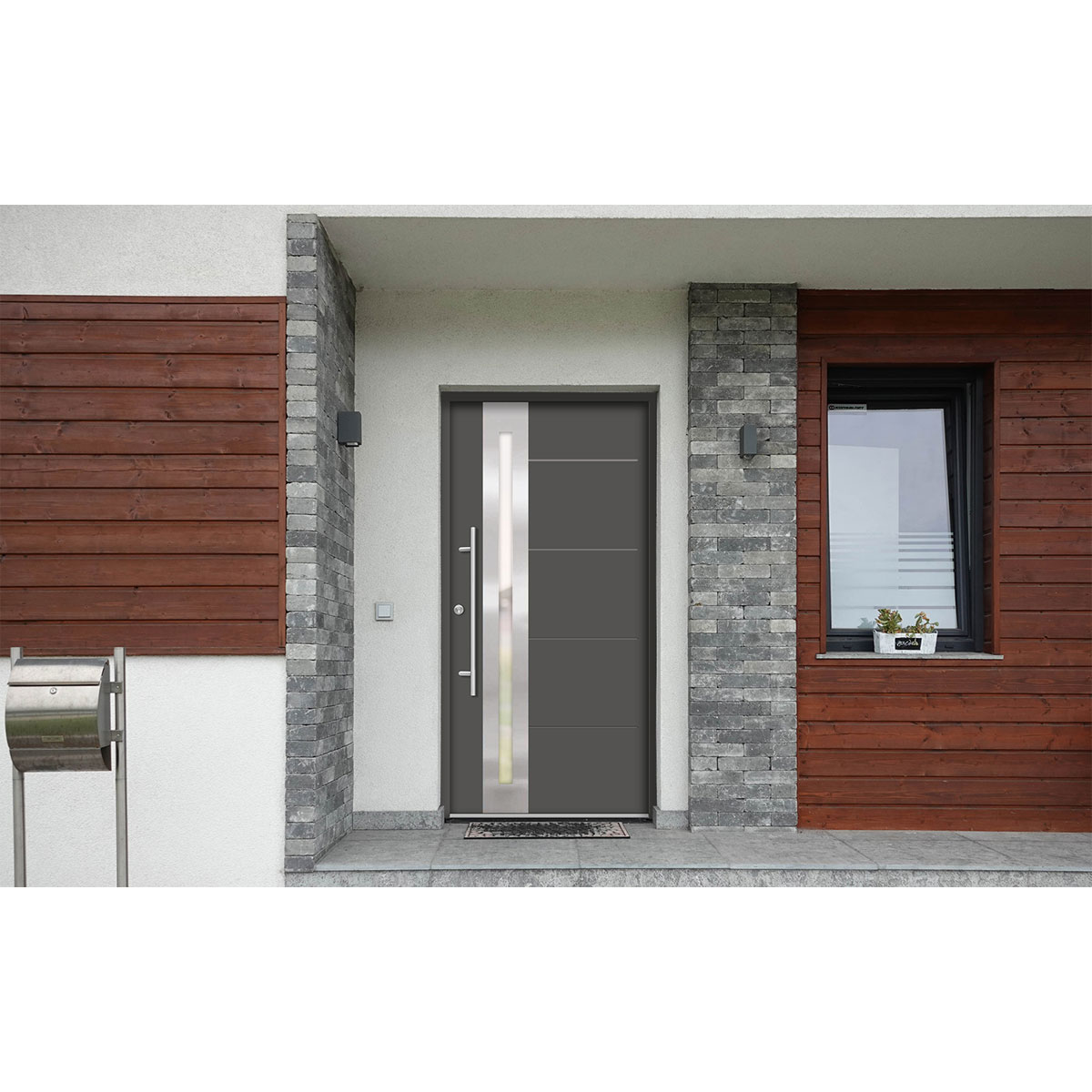 SplenDoor  Premium-Haustür Passivedoor Eksjo energiesparend anthrazit 100 x 200 cm links Bild 2
