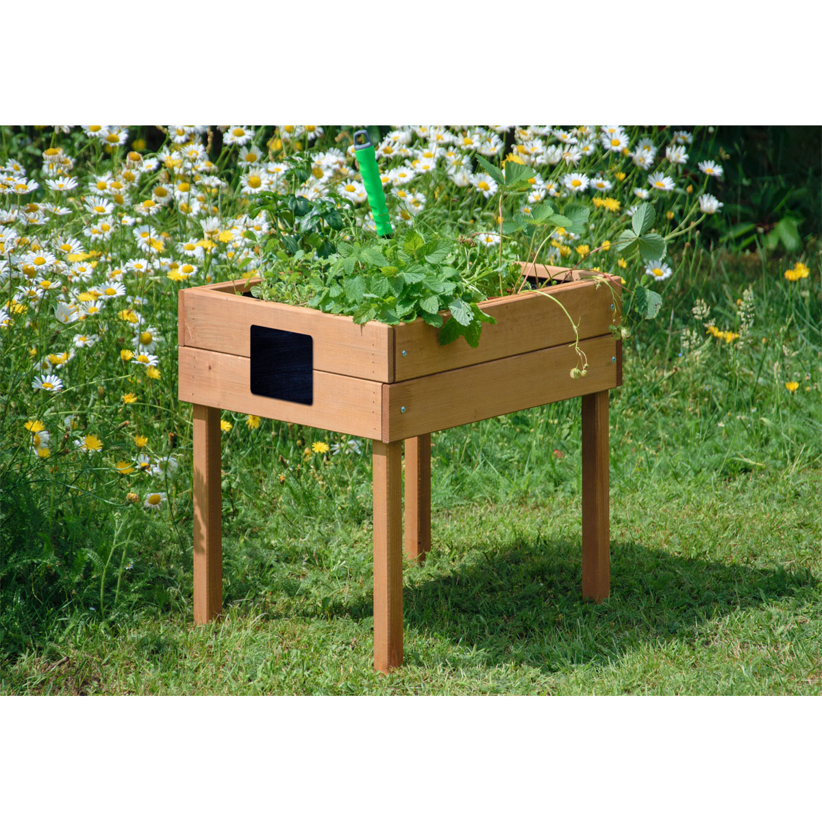 dobar Kinderhochbeet mit Kreidetafel 50 x 45 x 40 cm braun Bild 2