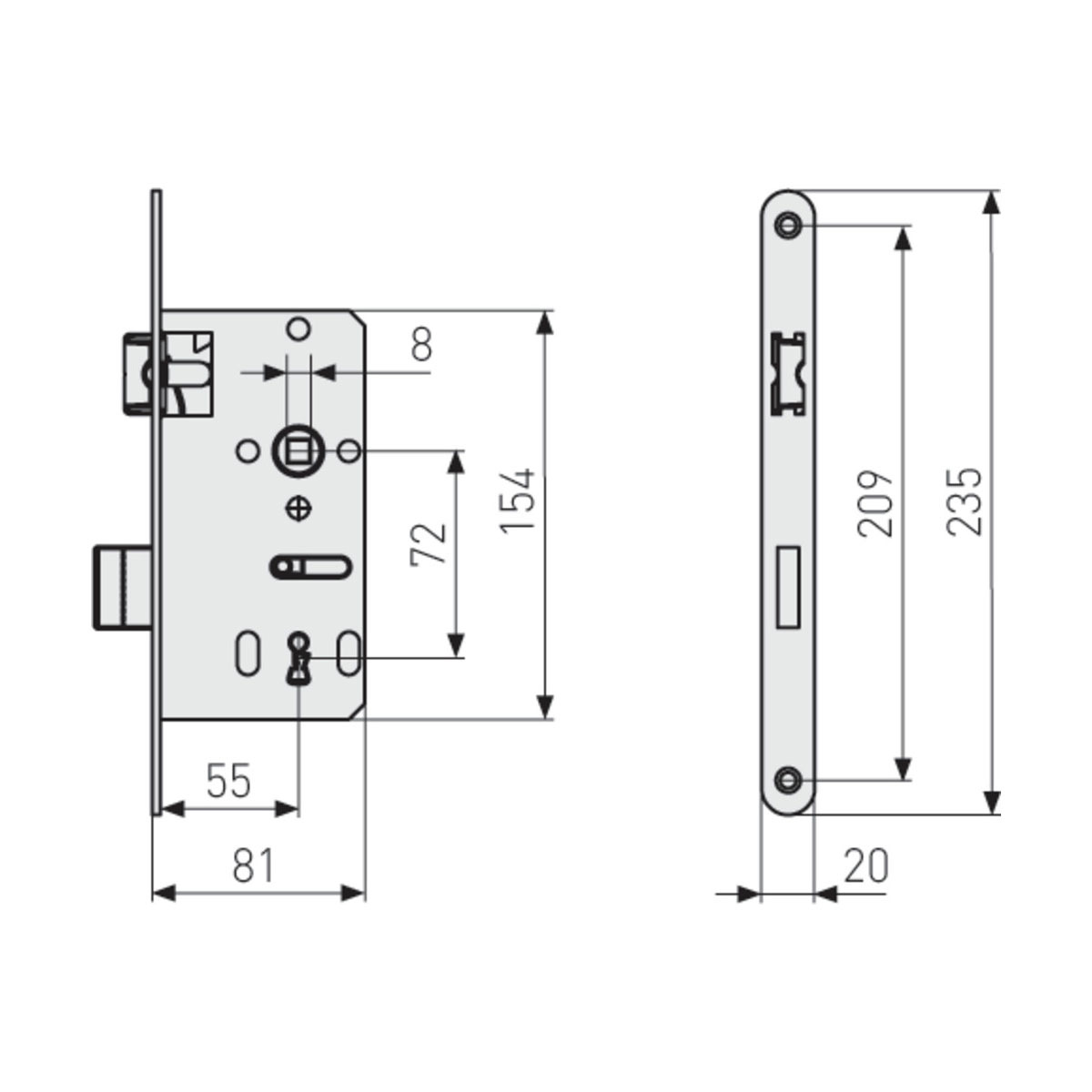 Abus Einsteckschloss ES BB Bild 2