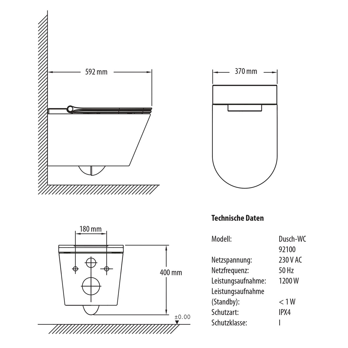 Schütte Dusch-WC-Set Cesari spülrandloser Bidet Toilettensitz Bild 9