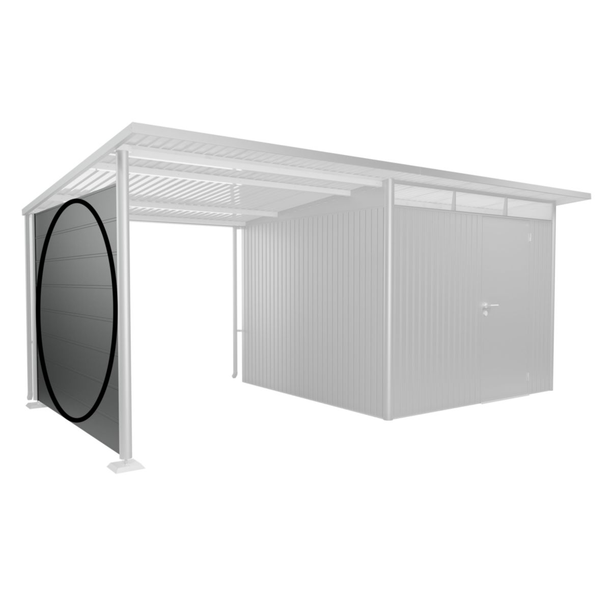 Biohort Seitenwand für Seitendach A3/A7 quarzgrau-metallic