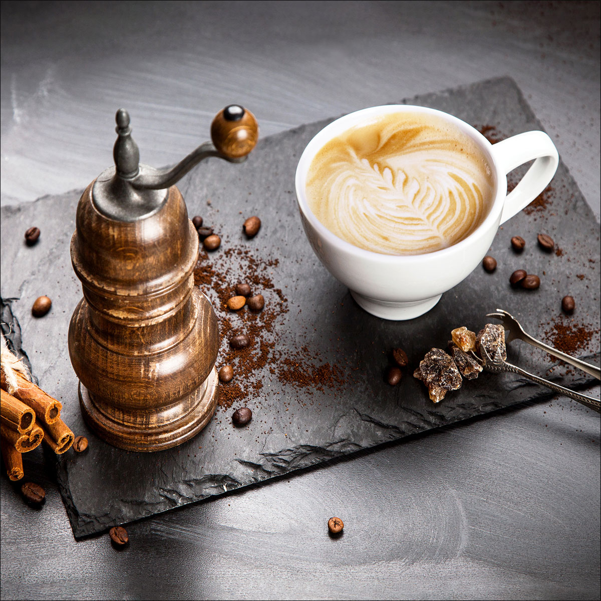 Glas-Art Cafe I 20 x 20 Glasbild Bild 1