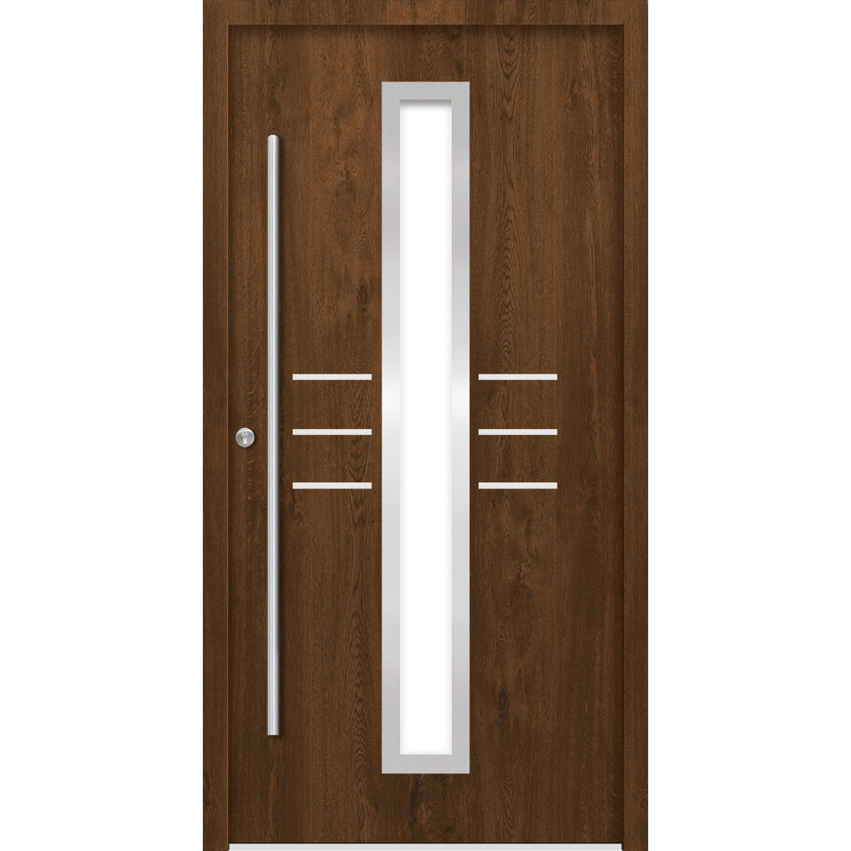 SplenDoor  Premium-Haustür Passivedoor Lund energiesparend nussbaum 110 x 210 cm links