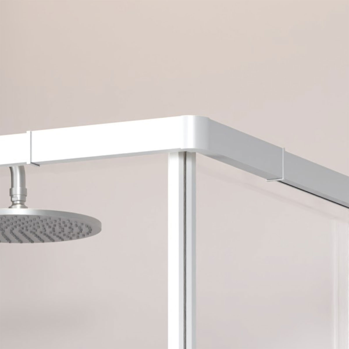 Variabler Eckeinstieg, Farbe: Weiss, m. Streifen, 75-90x75-90cm Bild 2