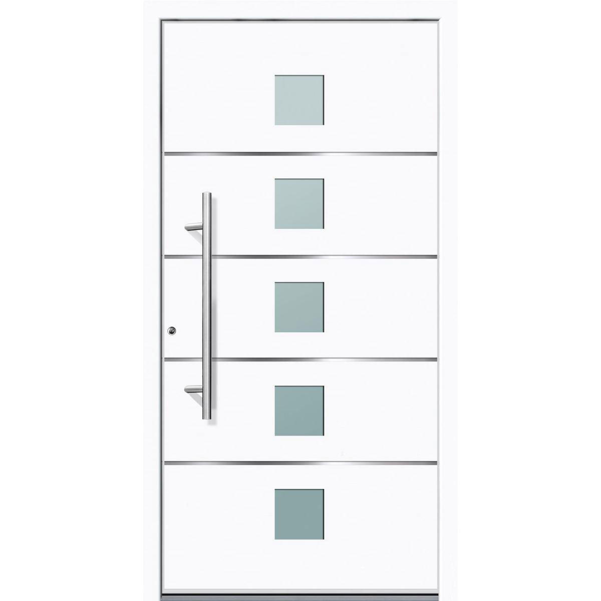 Aluminium Sicherheits-Haustür Triest Superior 60 mm weiß 110 x 210 cm Anschlag links inkl Griffset