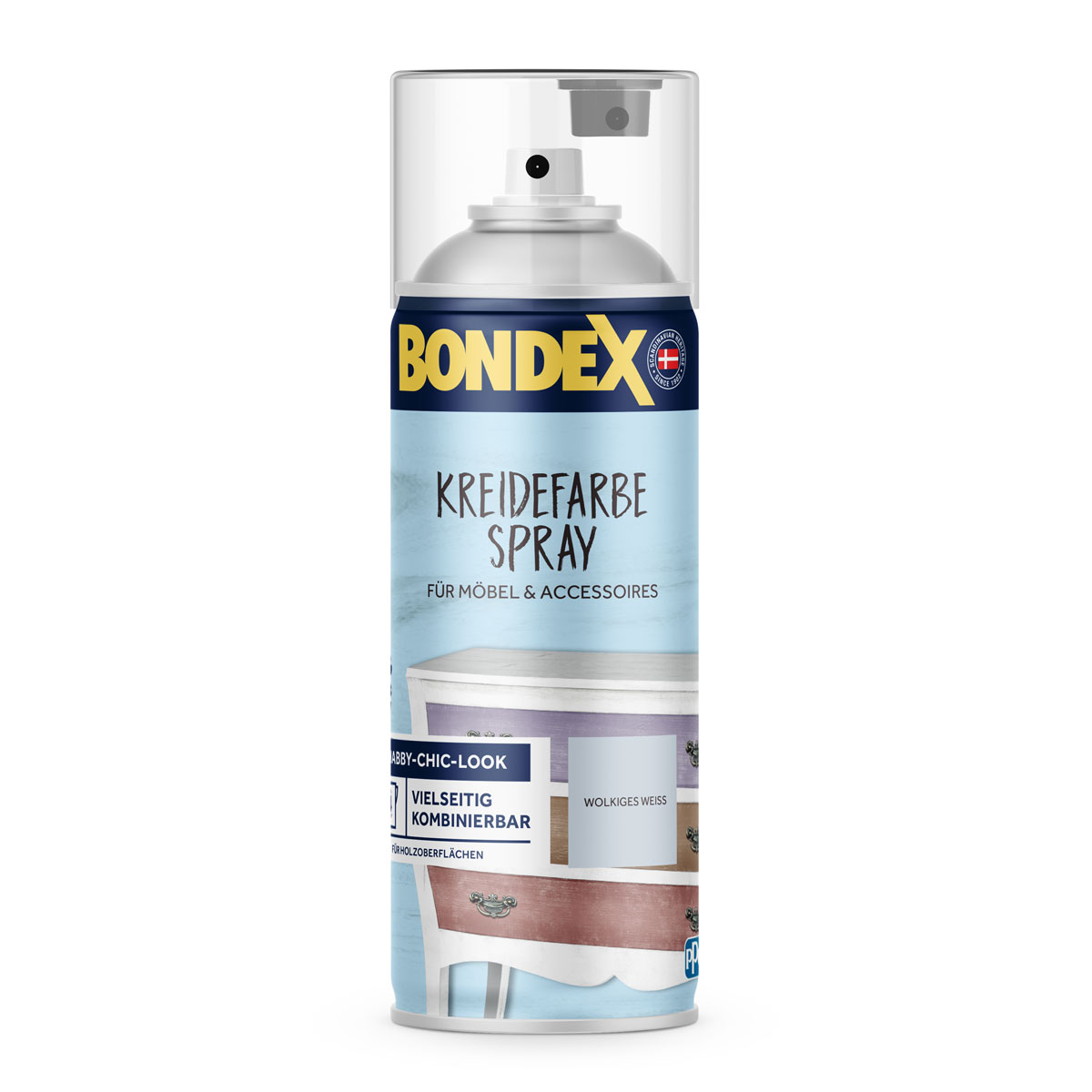 Bondex Kreidefarbe Spray wolkig weiß 0,4 L