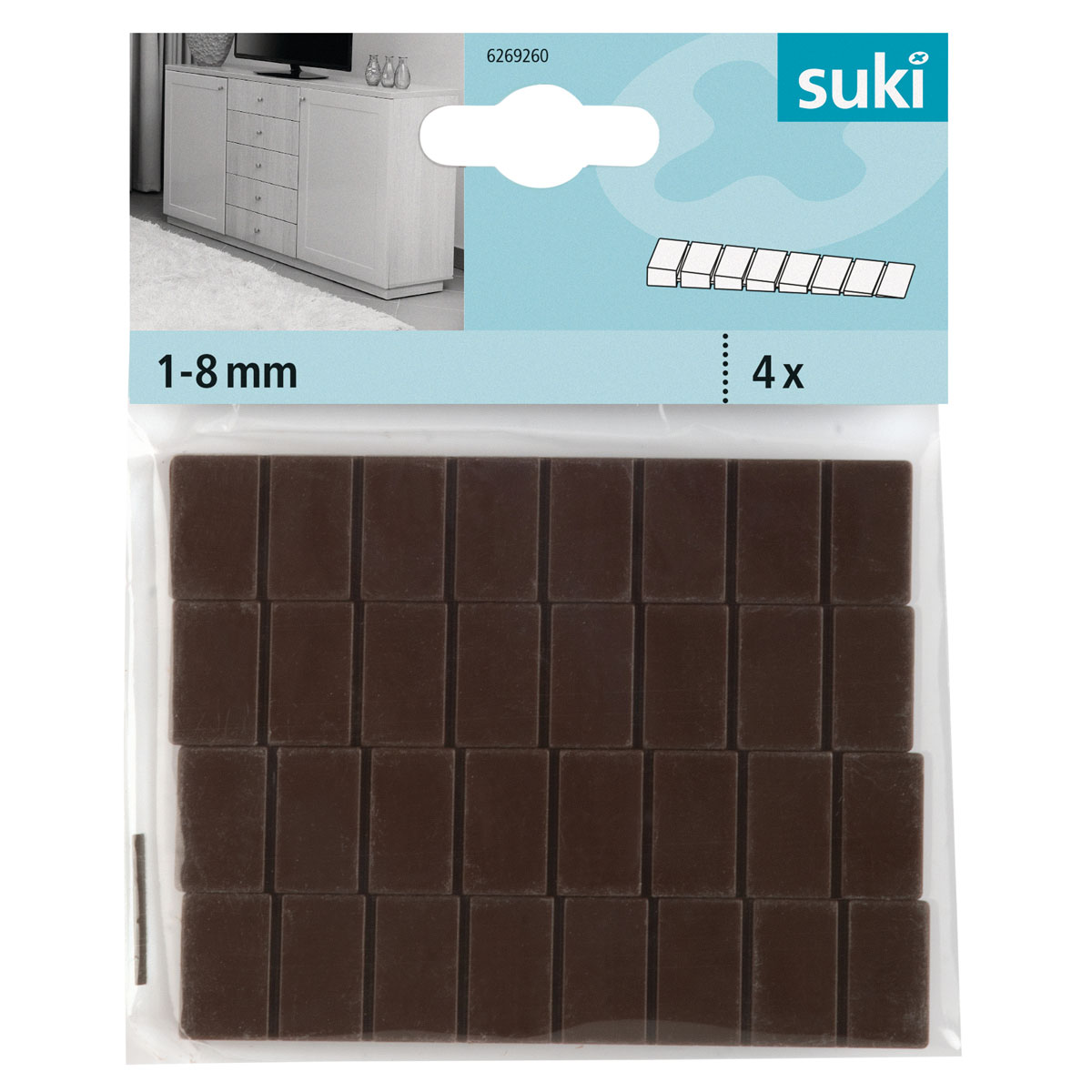 Suki Unterlegkeil 10 x 2 x 8 cm braun 4 Stück Bild 2