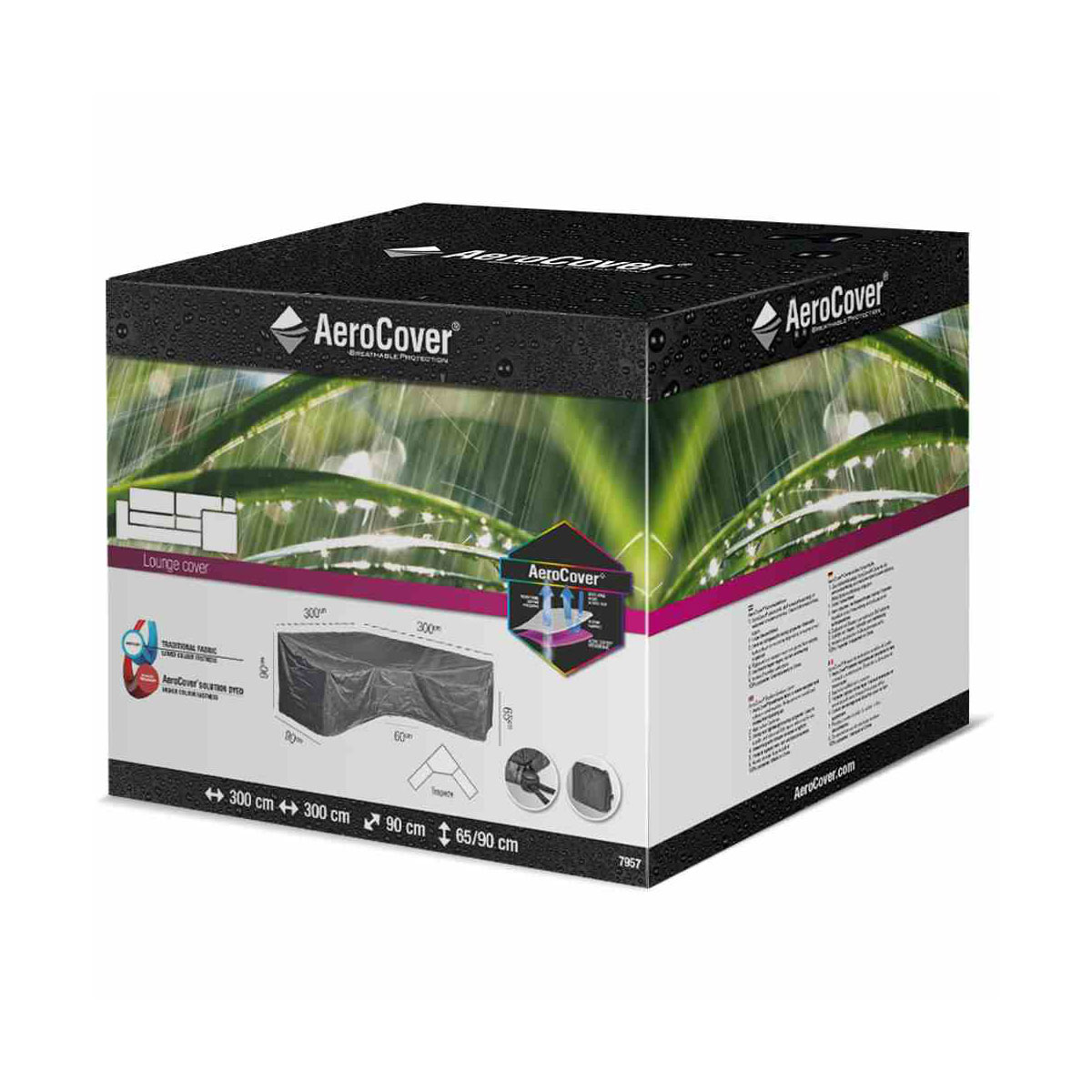 AeroCover Schutzhülle für L-förmige Loungesets 300 x 300 x 90 x 65/90 cm anthrazit Bild 1