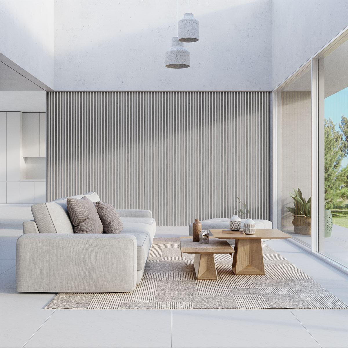 Acous Akustikpaneel Proffessional Eiche Weiss 2500 x 600 x 21 mm Bild 2