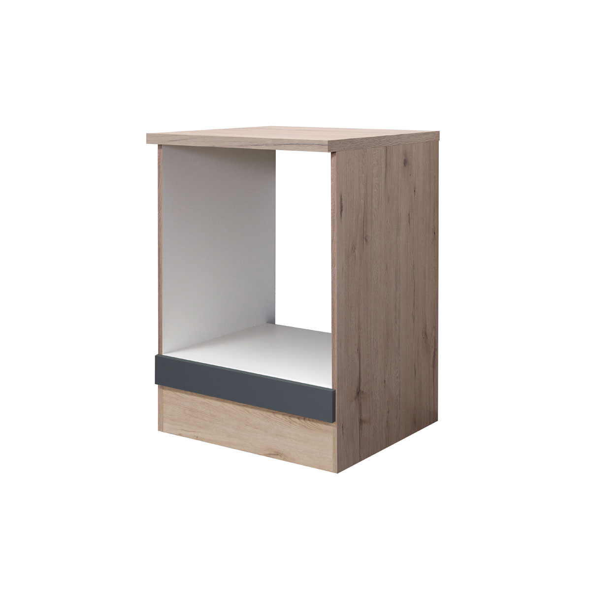 Flex-Well Herdumbauschrank „Tiago“ 60x85x60 cm, basaltgrau/San Remo Eiche