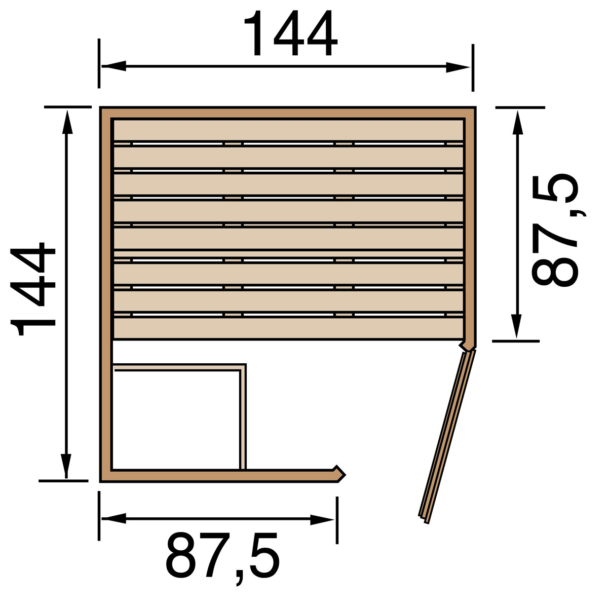 Weka Massivholz-Elementsaunaauna „Laukkala 1“, 38 mm, GT Bild 3