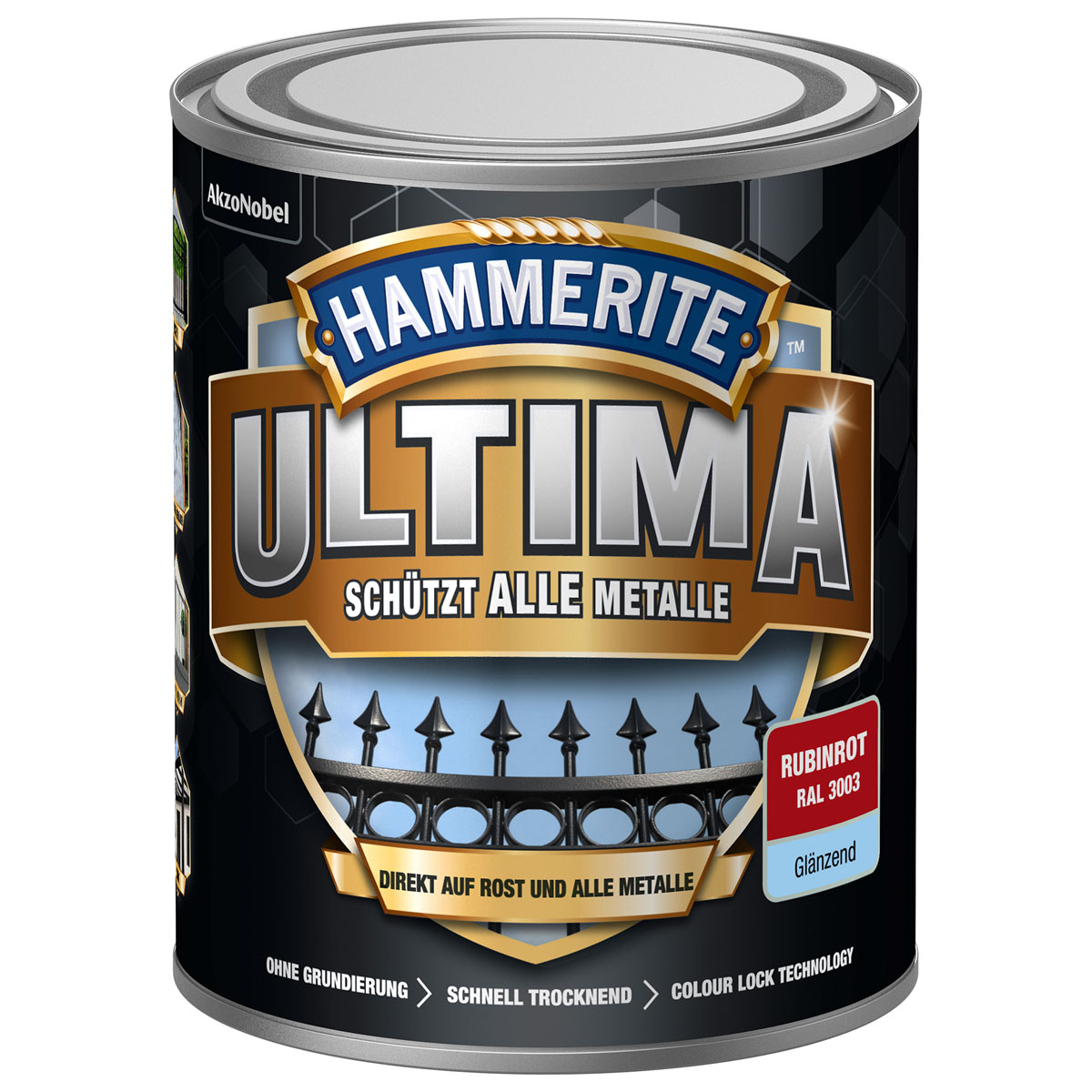 Hammerite Metallschutzlack Ultima rubinrot glänzend 750 ml