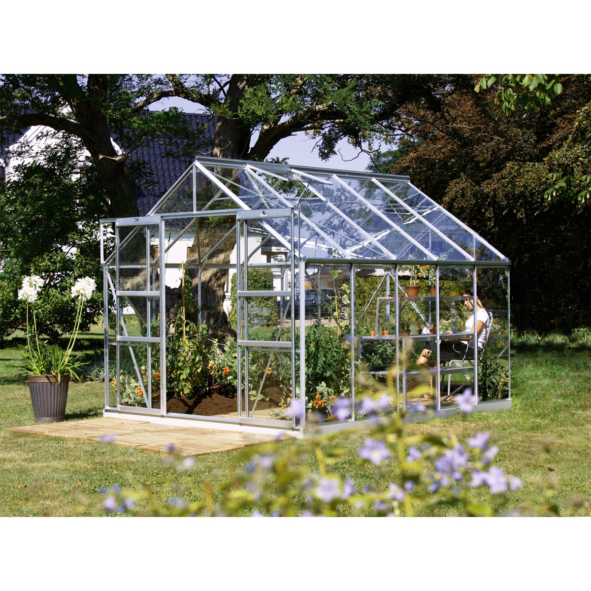 Vitavia Gewächshaus Mars 8300 8,3m² 3 mm Einscheibensicherheitsglas silber Bild 1