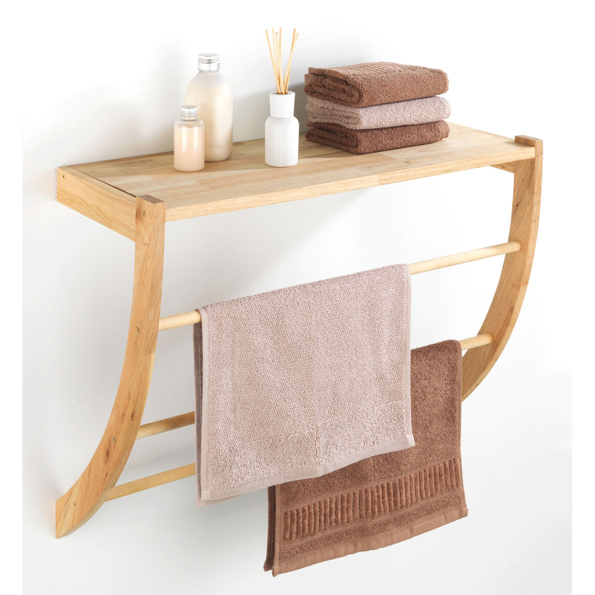 Wenko  Wandregal Norway Walnussholz Badezimmerregal Wohnregal Bild 7