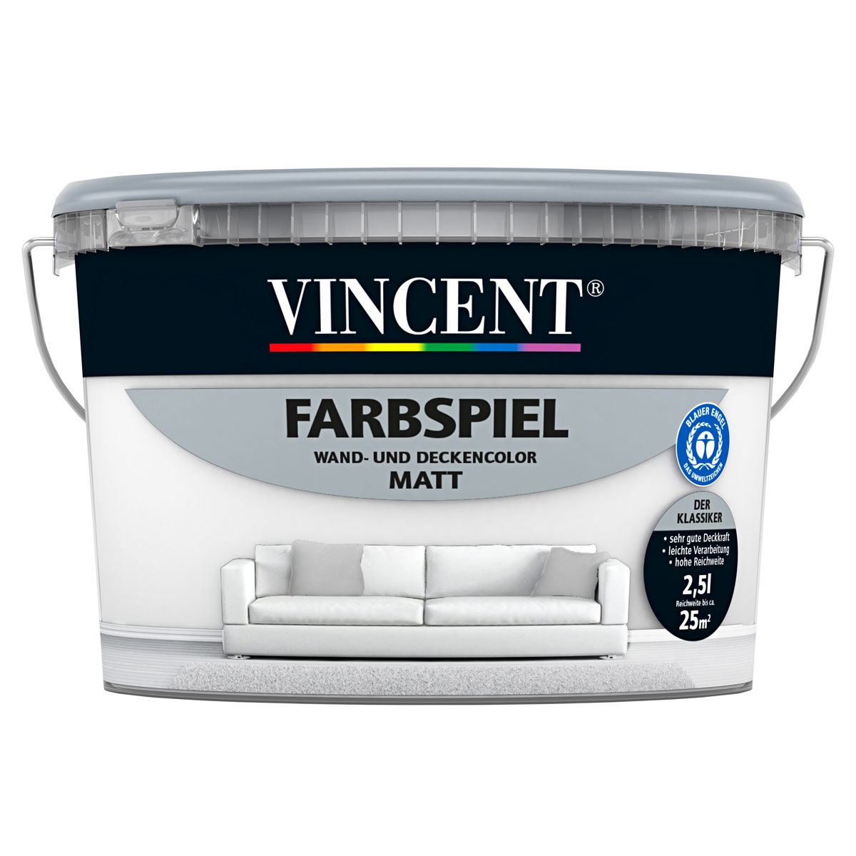 Vincent Farbspiel Weiß matt 2,5 L