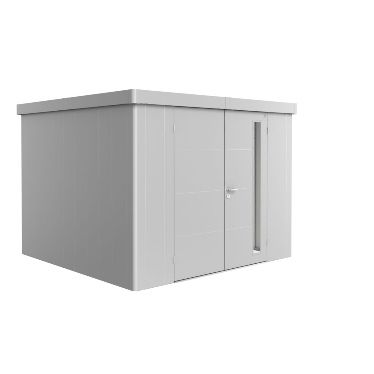 Biohort Gerätehaus Neo 3C Doppeltüre silber-metallic
