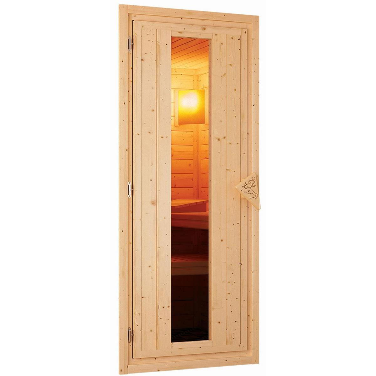 Karibu Sauna Sonara Fronteinstieg 9 kW Ofen externe Strg extern Tür gedämmt ohne Kranz Bild 6