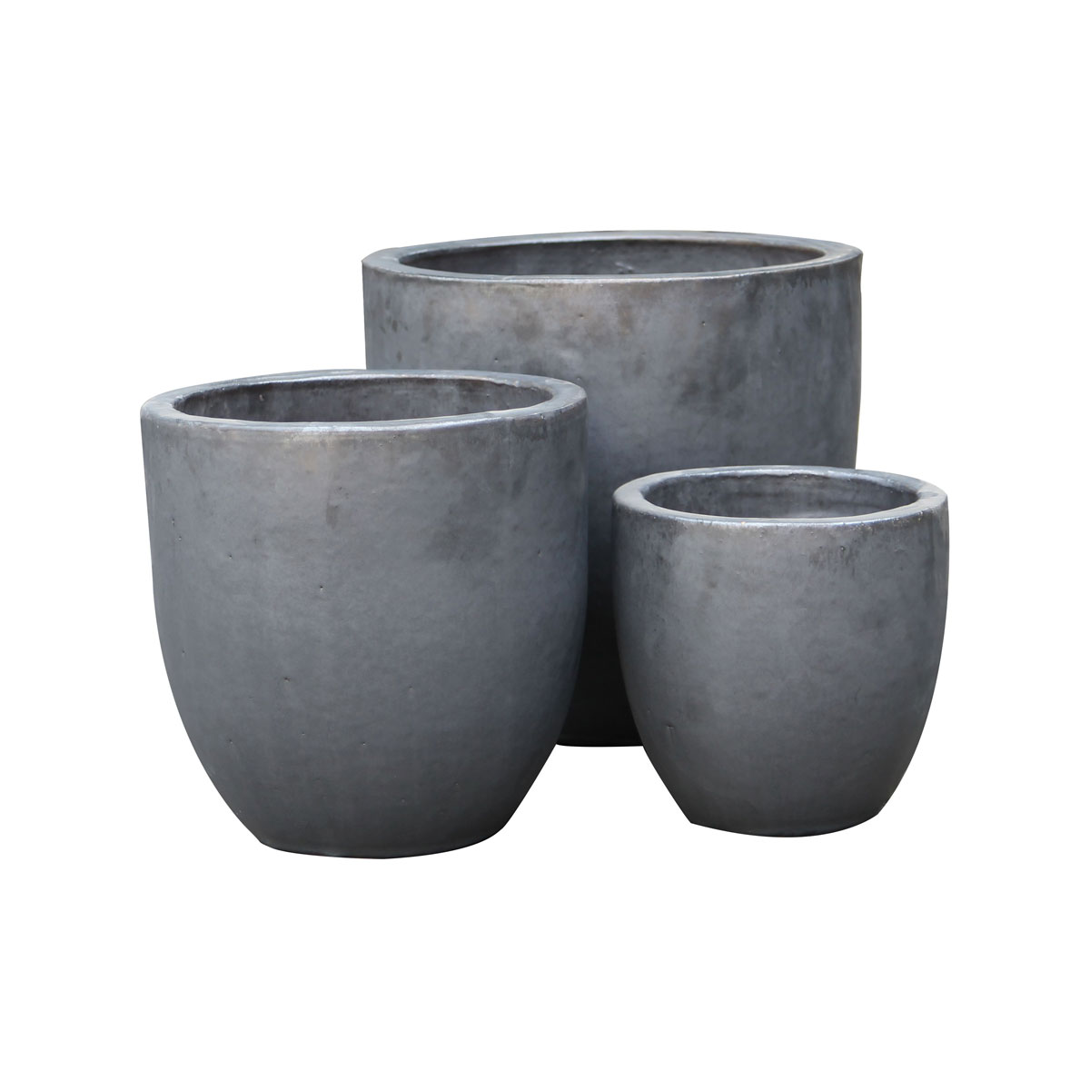 Haveson Pflanztopf Bern anthrazit glasiert Durchmesser 19 x 19 cm