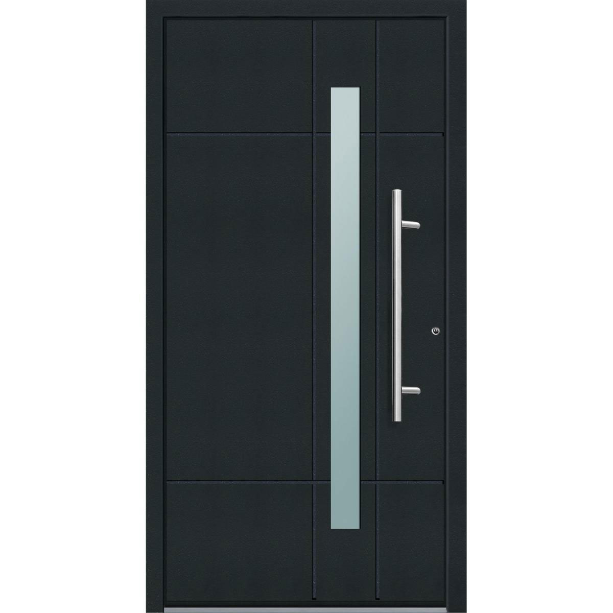 Aluminium Sicherheits-Haustür Palermo Superior 60 mm anthrazit 100 x 210 cm Anschlag rechts inkl Griffset Bild 1