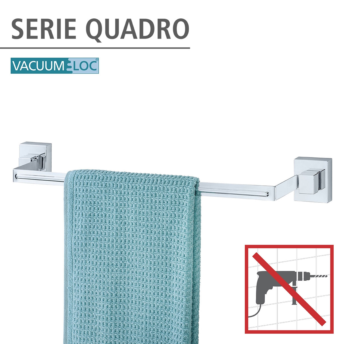 Wenko Vacuum-Loc Badetuchstange Uno Quadro Bild 2