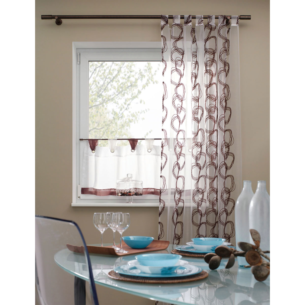 Gardinia Gardinenstangen-Set Zylinder Durchmesser 2,2/2,5 x 190-360 cm bronze Bild 2