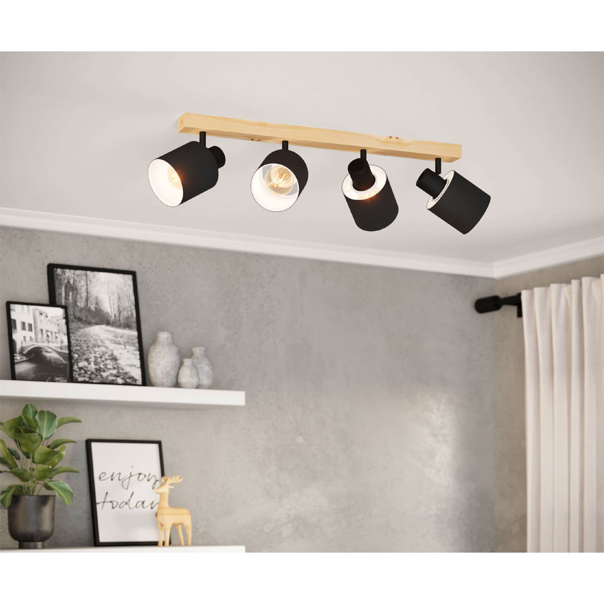 Eglo  LED Deckenspot Batallas 4-flammig schwarz Bild 4