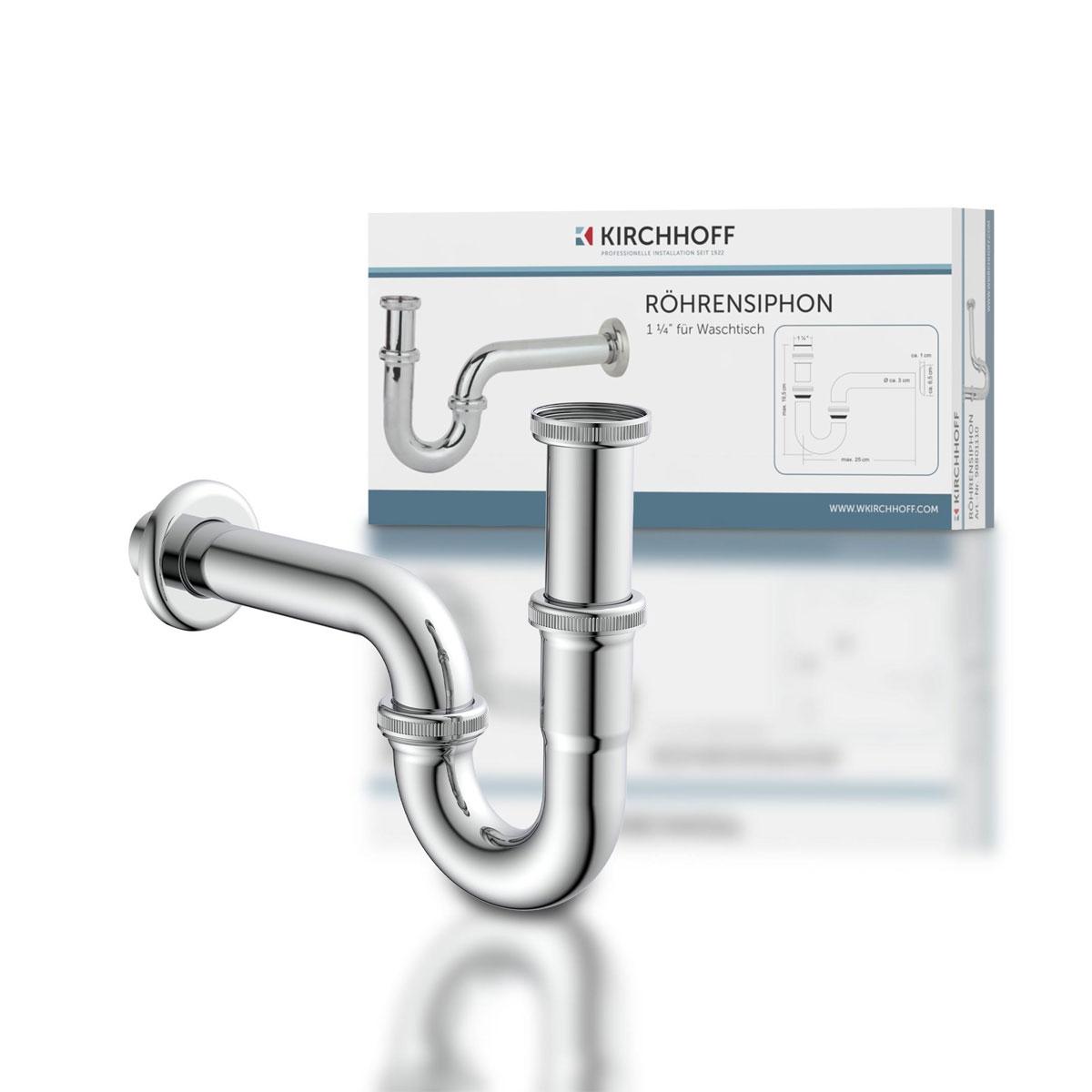 Kirchhoff Röhrensiphon 1¼ x 32 mm verchromt Bild 1