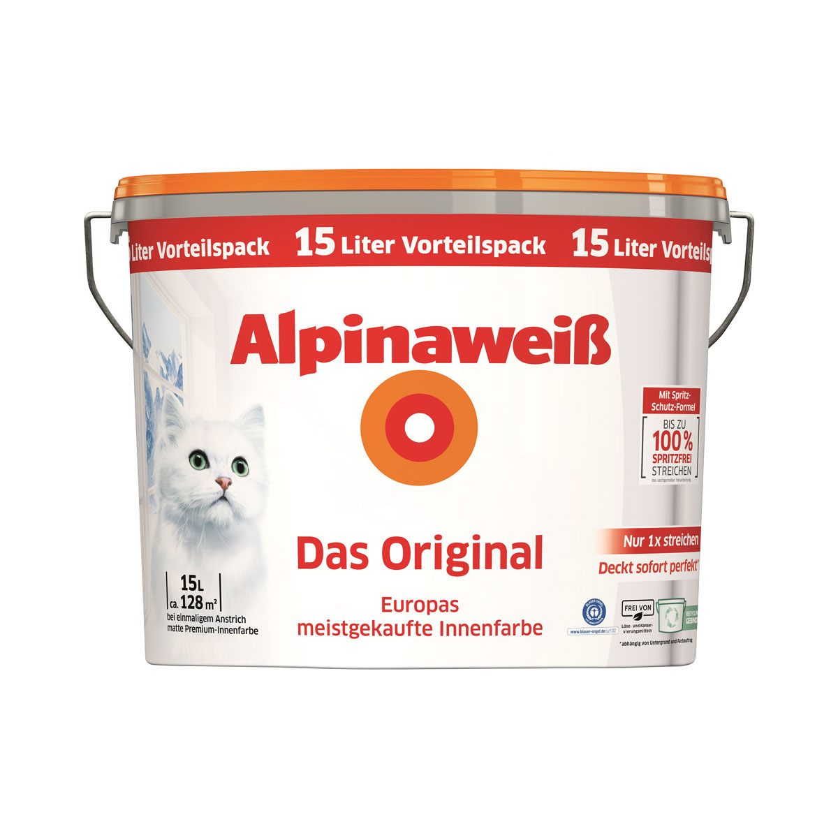 Alpina weiß Das Original Spritzfrei Matt 15 L Bild 1