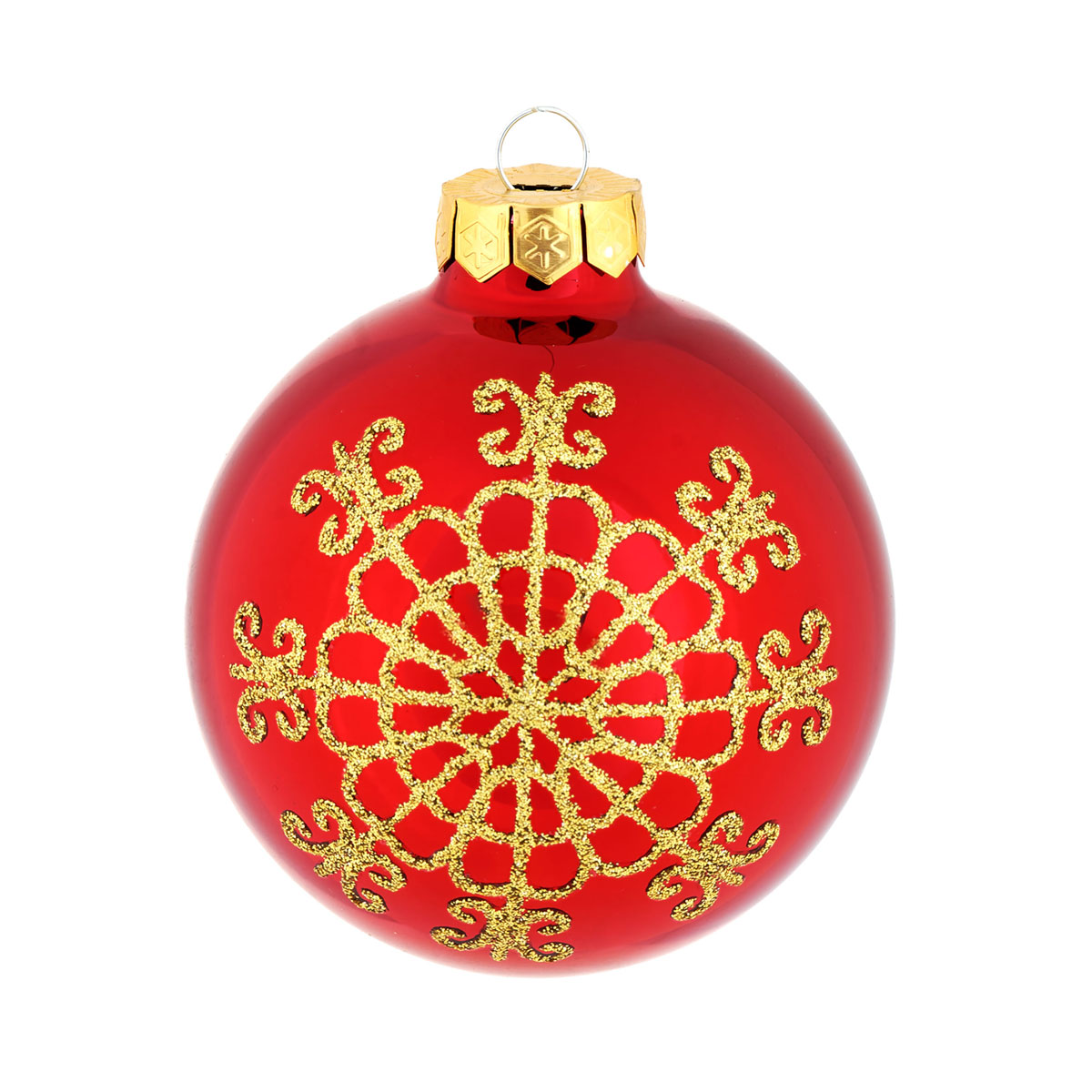 Ambientis Dekorierte Kugel rot -glänzend Bild 1