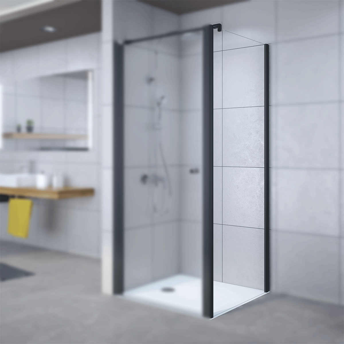 Breuer  Seitenwand Elana 8 für Drehfalttür + Drehtür, Anschlag links, alu chromeffekt, Intima, 900 mm Bild 2