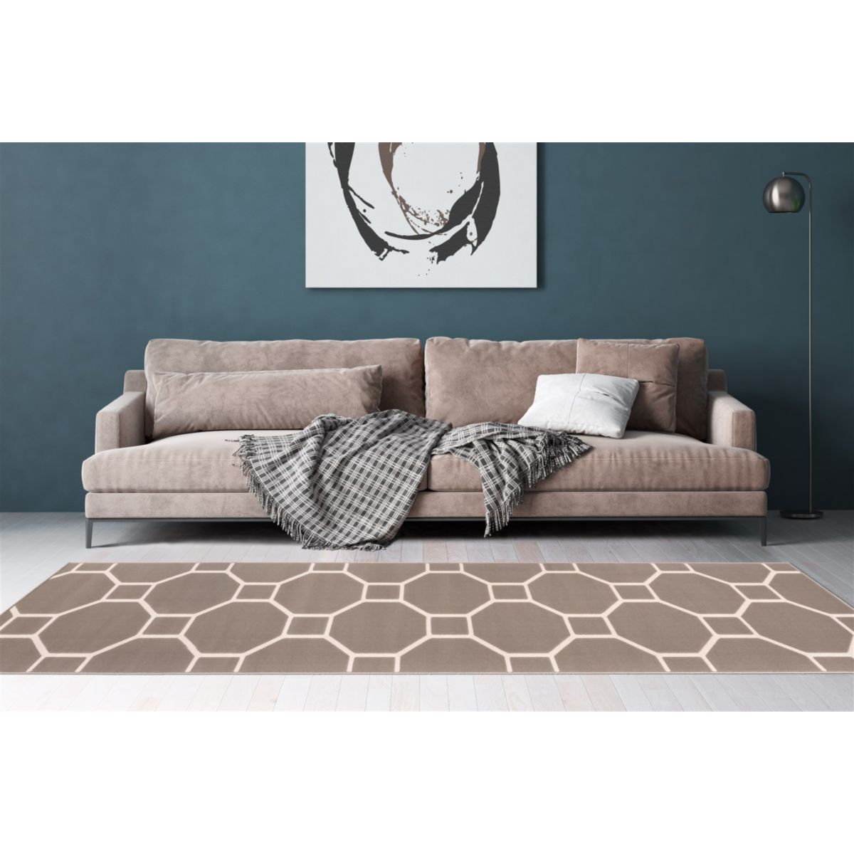 Lina 125 Taupe / Elfenbein 80cm x 325cm Bild 2