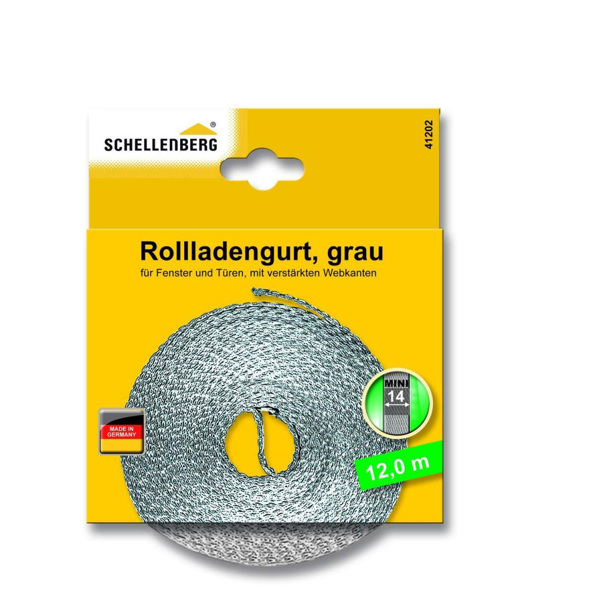 Schellenberg Gurtband Mini 14 mm / 12 m grau Bild 2