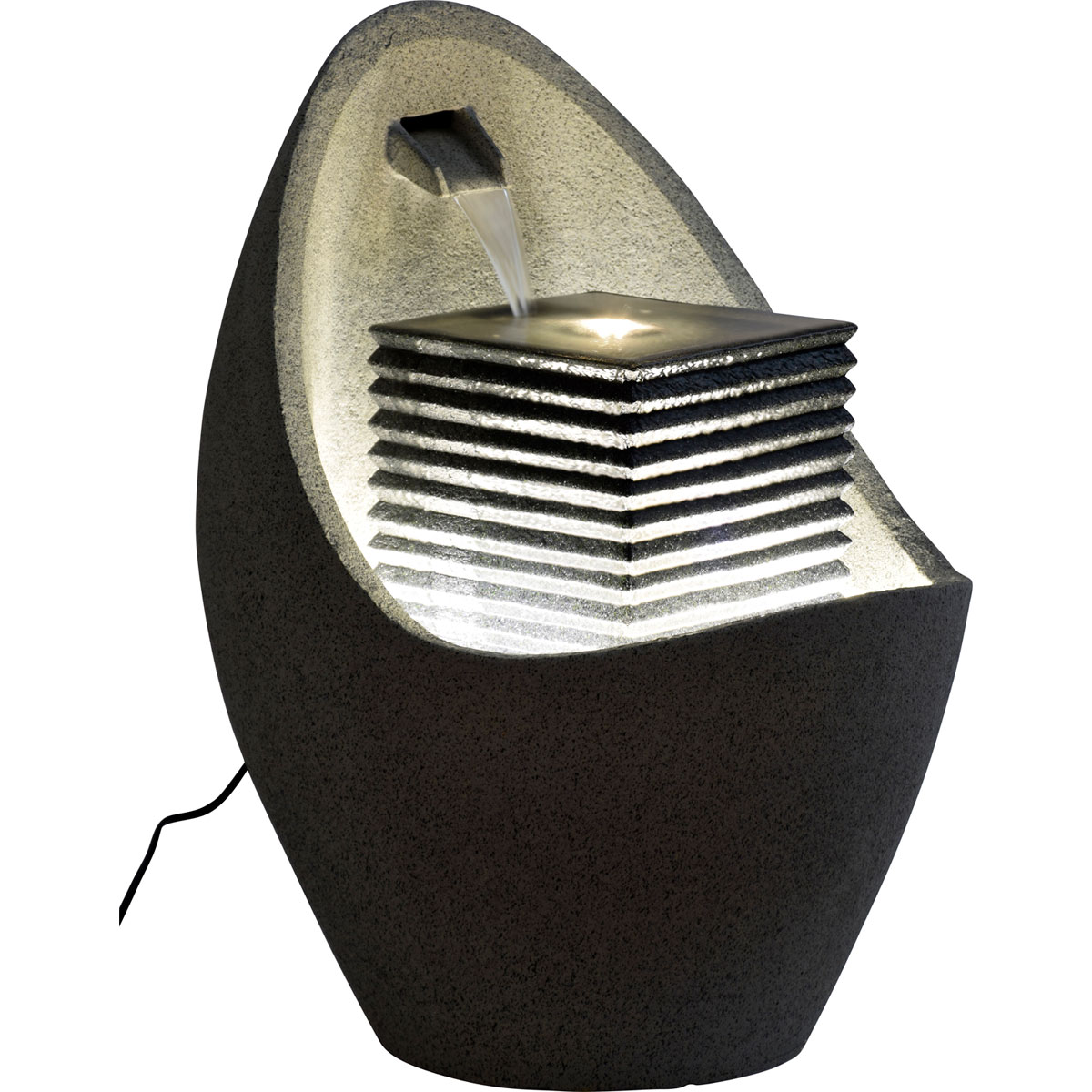 dobar XL Design-Gartenbrunnen 46,5 x 63,5 x 46,5 cm grau Bild 5