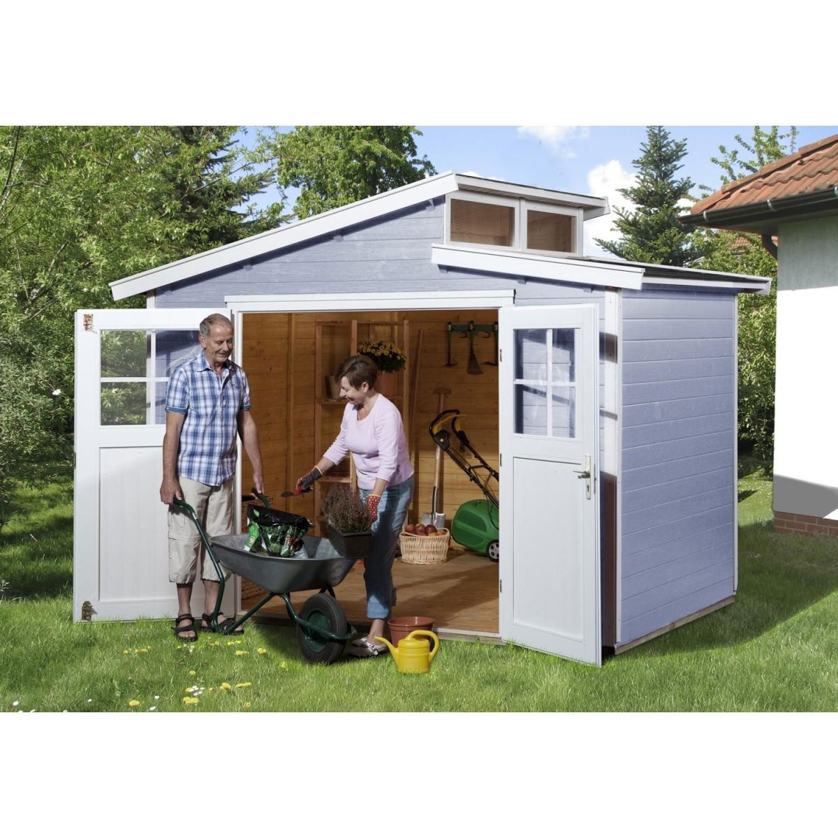 Weka Gartenhaus 226 327 x 231 x 252 cm grau Bild 1