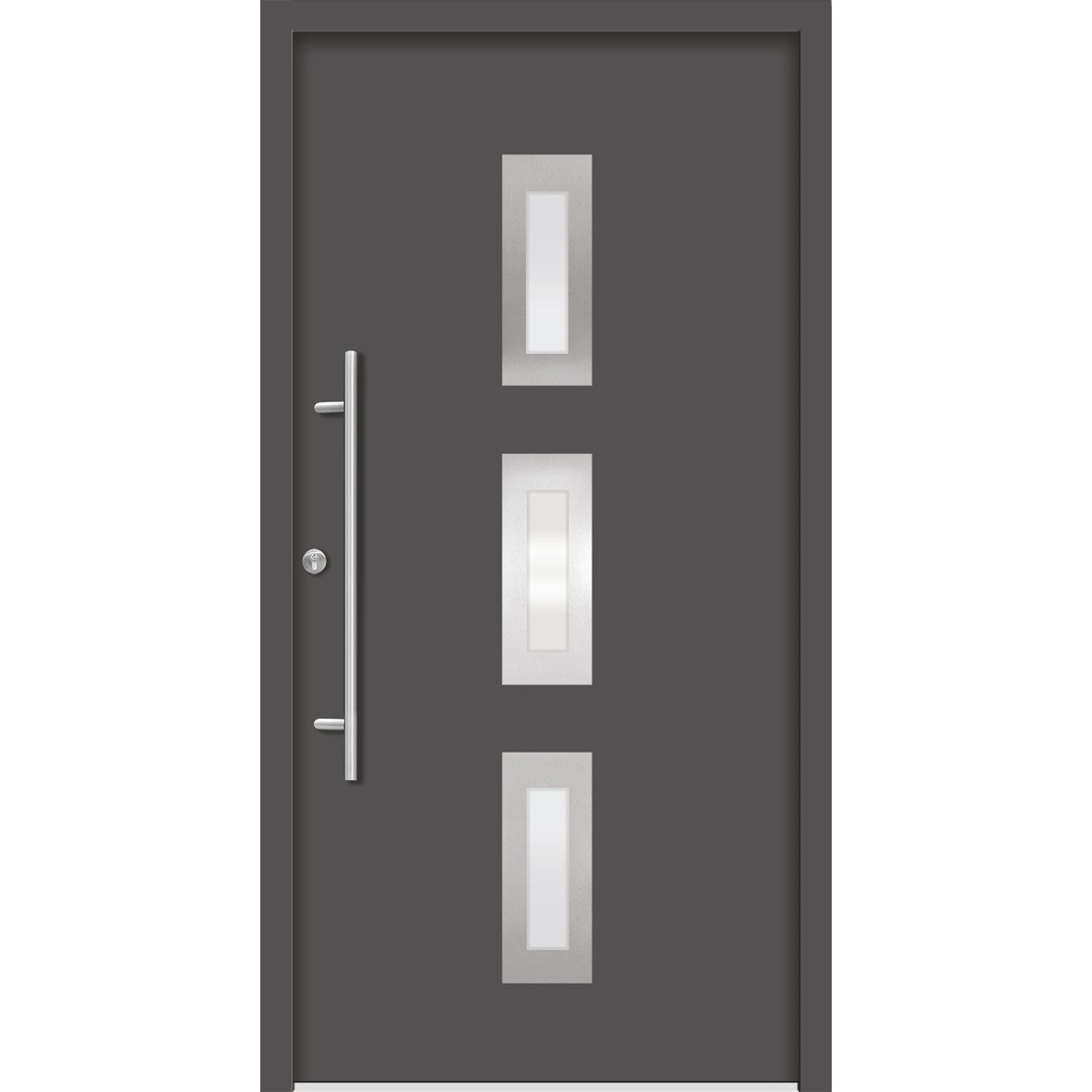 SplenDoor  Premium-Haustür Passivedoor Aalborg energiesparend anthrazit 100 x 200 cm links