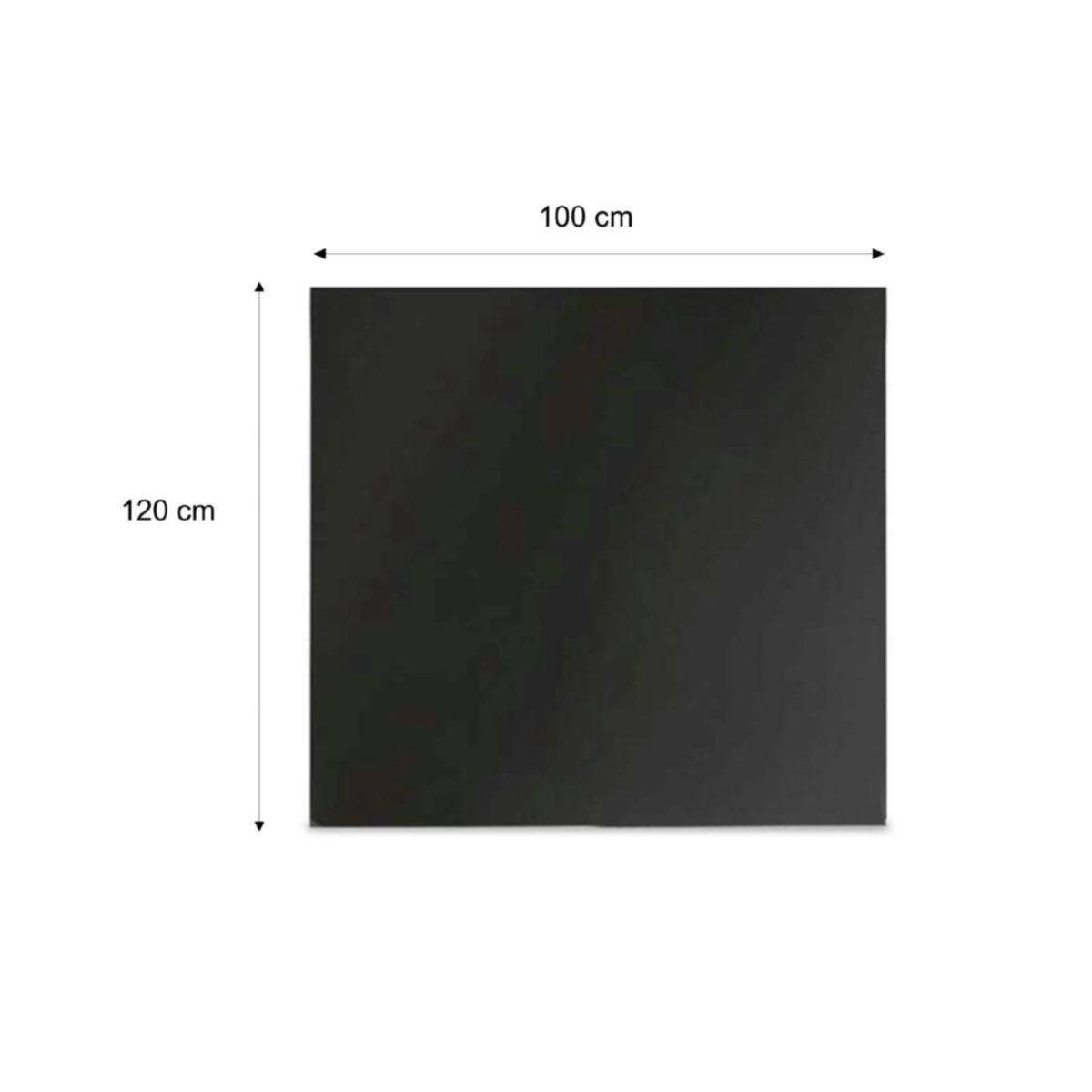 Valo Stahlbodenplatte Rechteck 2mm100x120cm, schwarz