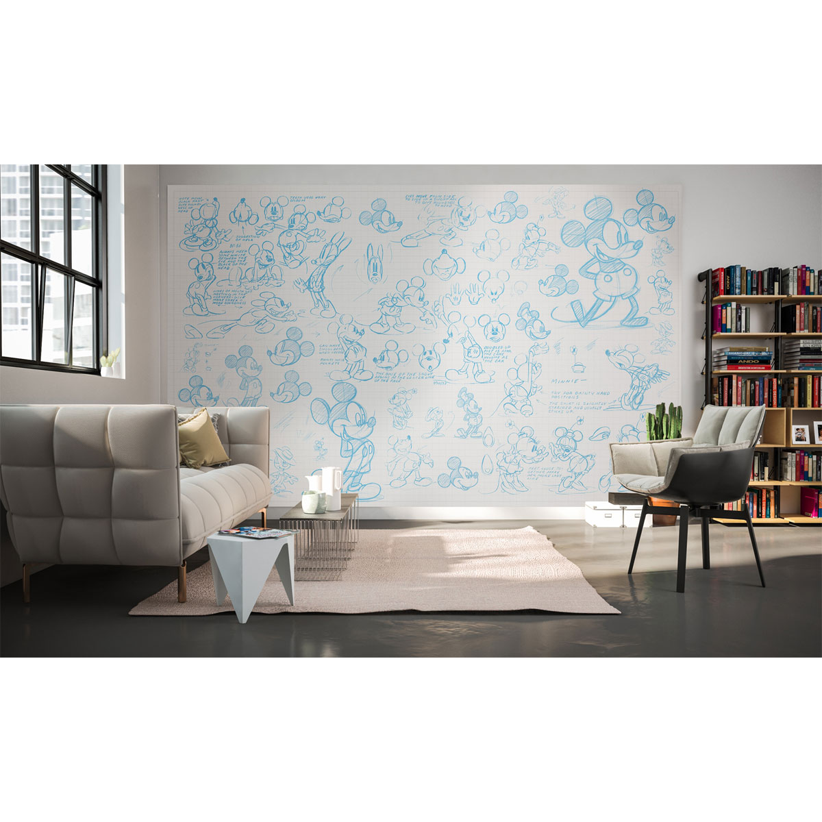 Komar  Vlies Fototapete Mickey Sketches 400x250 cm