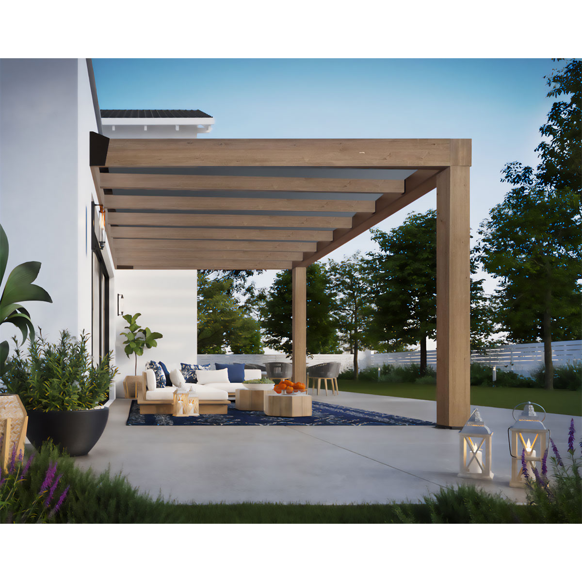 Palram Canopia Helsinki 3x4,7 Terrassenüberdachung aus Zedernholz / Sonnenschutzpaneele