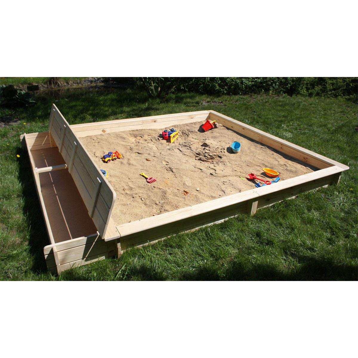 Promadino Sandkasten Yanick mit Sitz-Staukasten