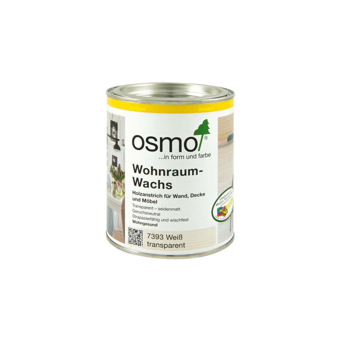 Osmo Wohnraum-Wachs Weiß transparent 750ml Bild 1