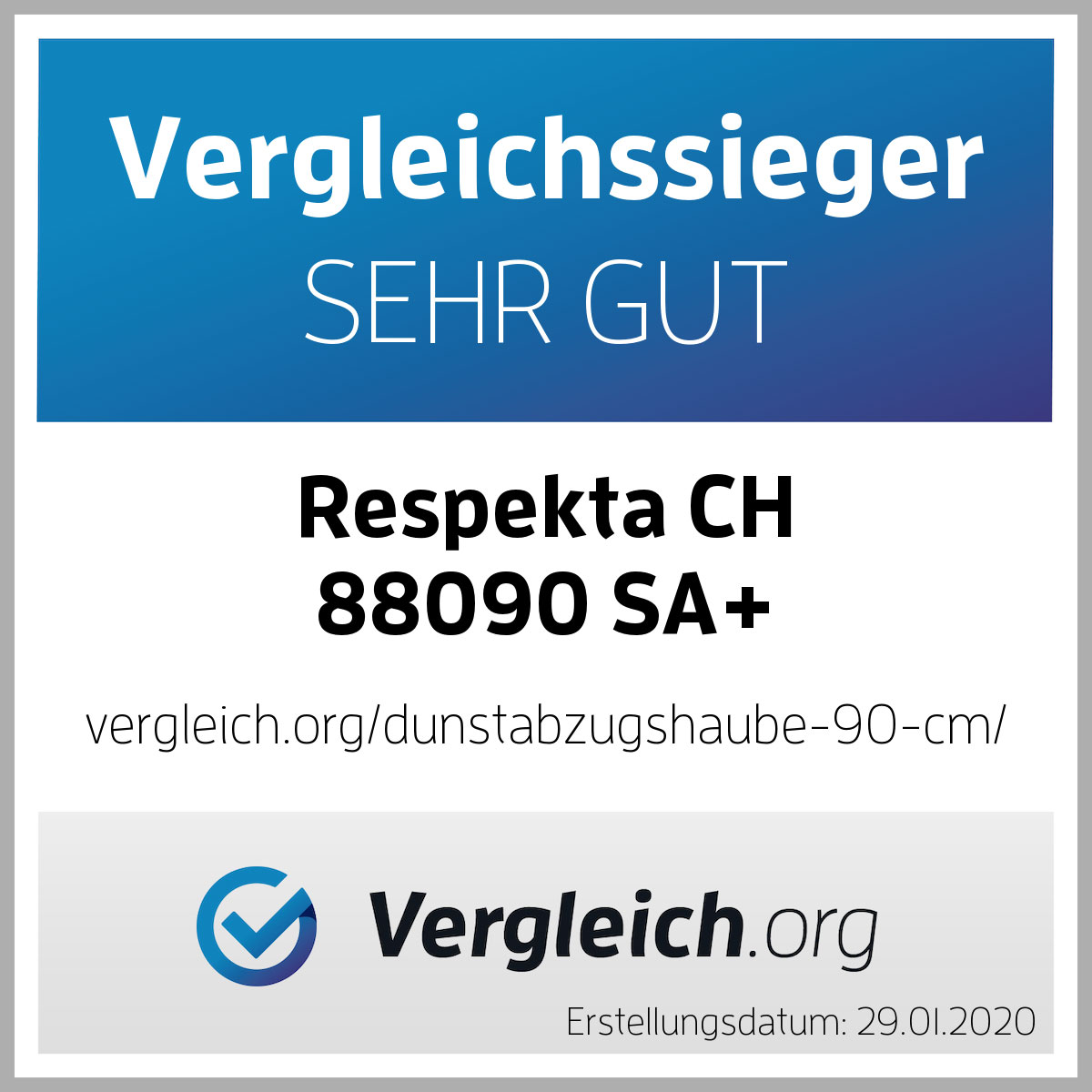 Respekta Schräghaube CH88090SA+ kopffrei 90 cm schwarz Bild 6