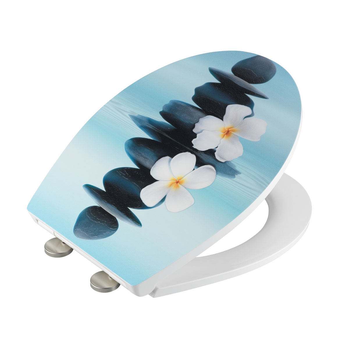 Wenko  WC-Sitz Saguna mit Relief-Oberfläche Toilettensitz mit Absenkautomatik Schnellbefestigung aus bruchstabilem Thermoplast Bild 6