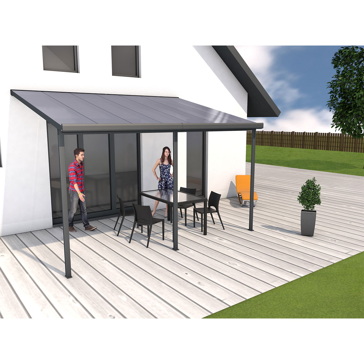gutta Terrassenüberdachung Standard anthrazit 426 x 306 cm Bild 2