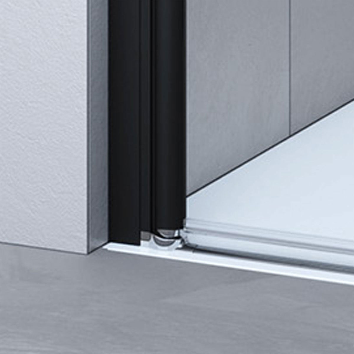 Breuer  Pendeltür Elana 6 für Seitenwand schwarz matt satiniert 750 mm Bild 3