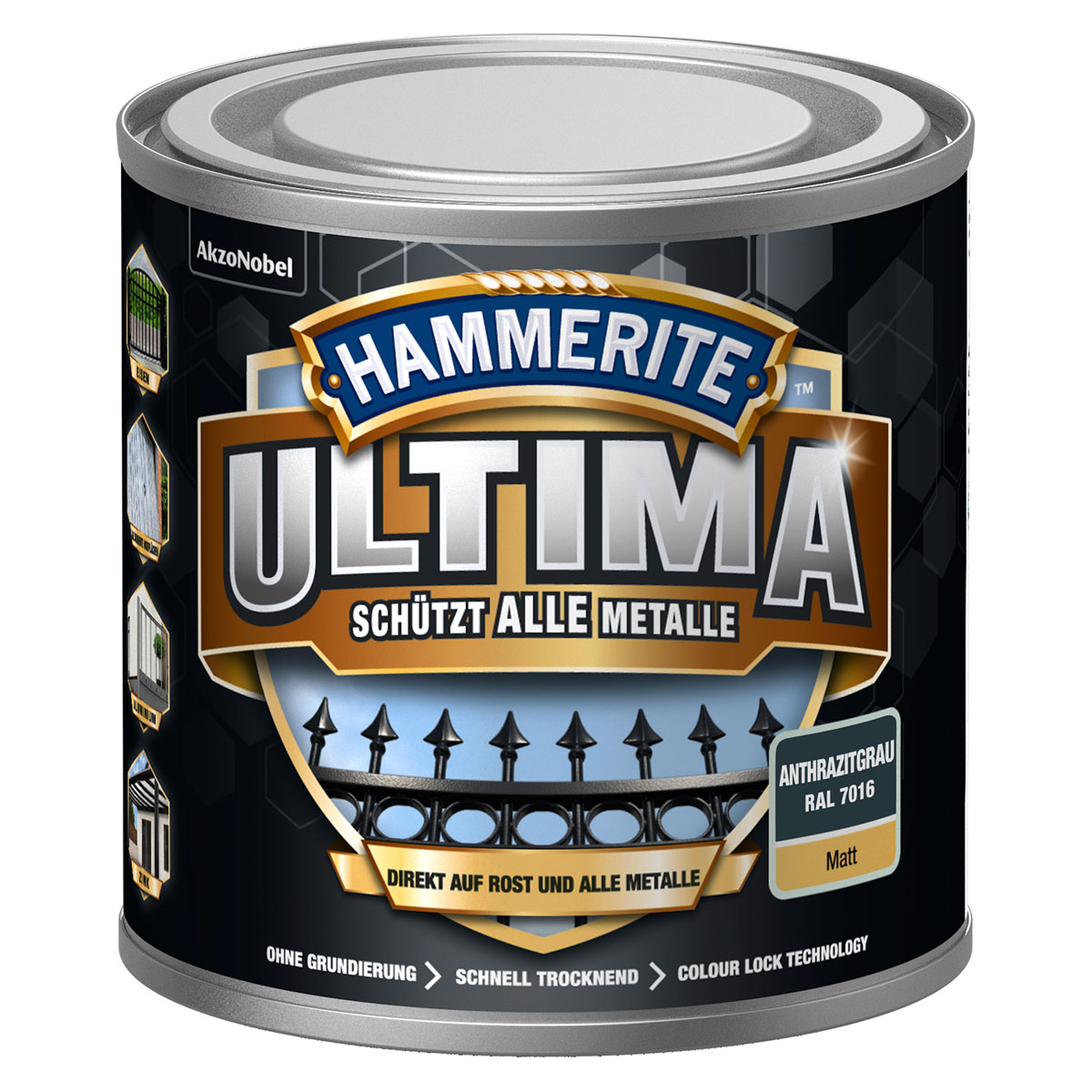Hammerite Metallschutzlack Ultima anthrazitgrau matt 250 ml