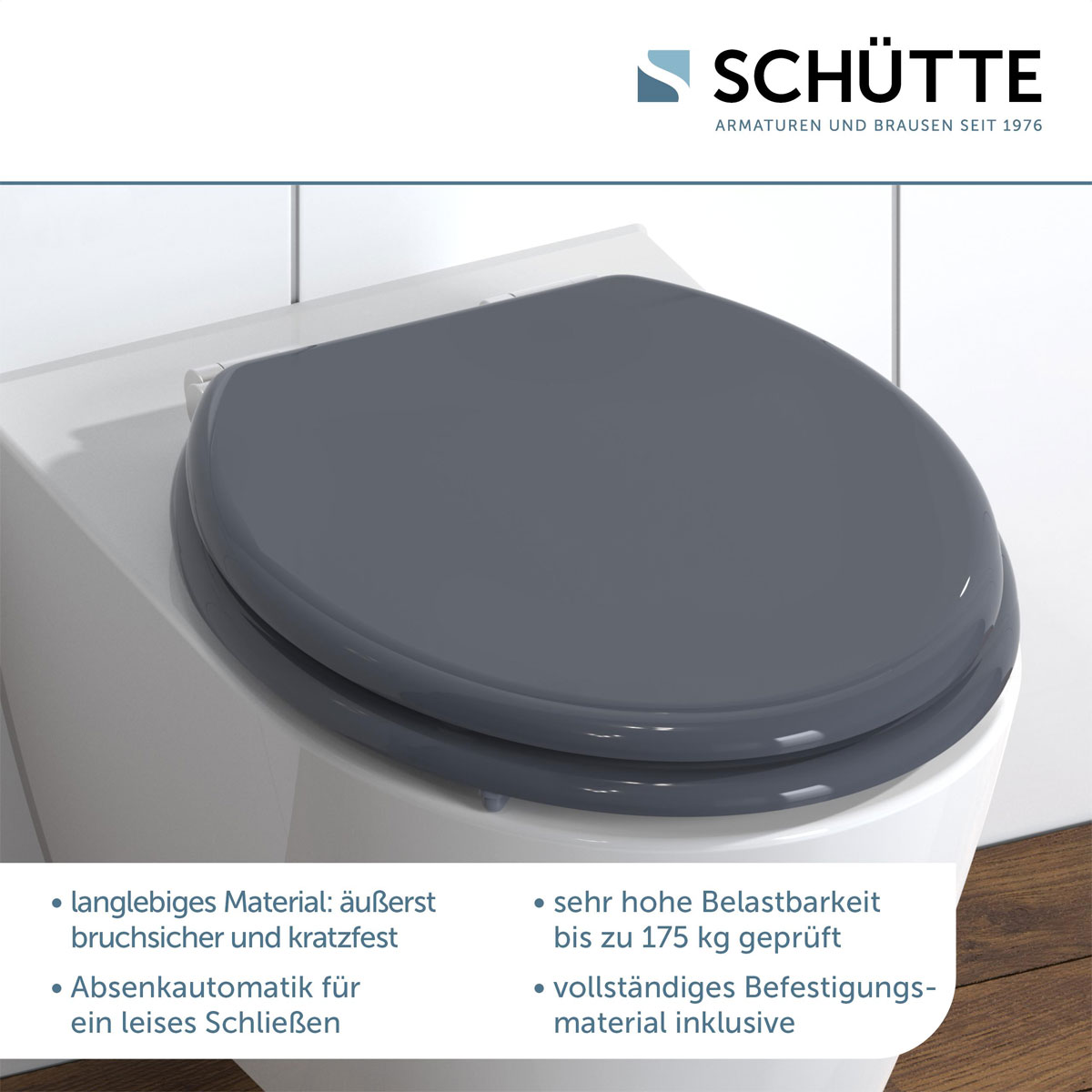 Schütte MDF WC-Sitz SPIRIT ANTHRAZIT mit Absenkautomatik Bild 5